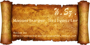 Wasserburger Szilveszter névjegykártya