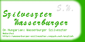 szilveszter wasserburger business card